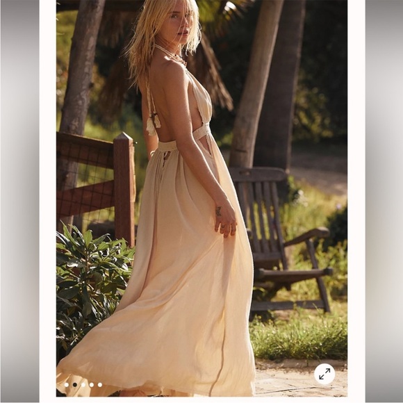 Free People Look Into the Sun Maxi Dress Endless Summer cream size small - Picture 2 of 12
